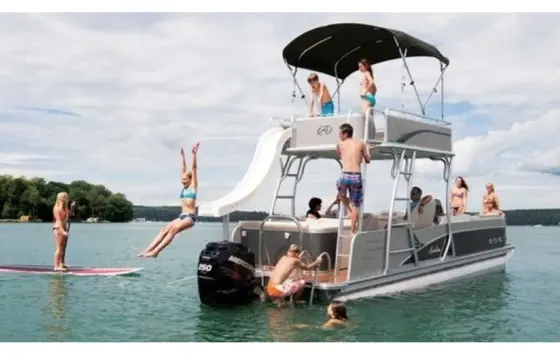 Lake Lanier Luxury Avalon Double Deck Pontoon w/ Captain & Slide