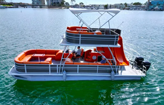 Double Decker Pontoon Boat With Slide- 33'(MAP24-0068)