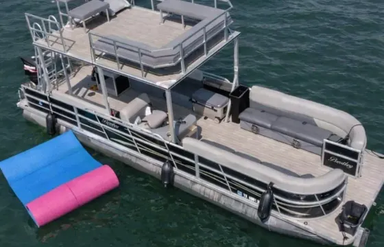 Double Deck Party Pontoon with Slide in Austin