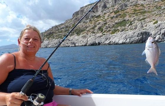 16' Olympic 490 SX Deck Boat Rental in Rodos, Greece