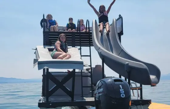 25ft Floating Waterpark with Trampoline and Slide, Lake Tahoe, Tahoe Vista