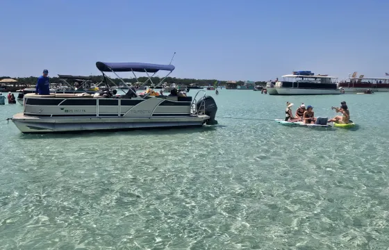 Destin Crab Island Experience on RFC 24ft Tri-Toon Captained