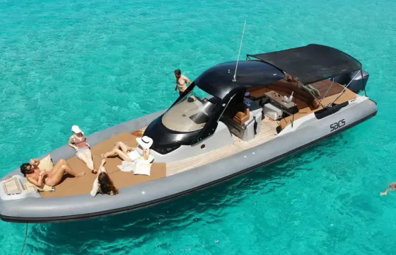 Explore Ibiza’s Coastline Aboard the Striking 43ft Sacs Strider 13 RIB 💎