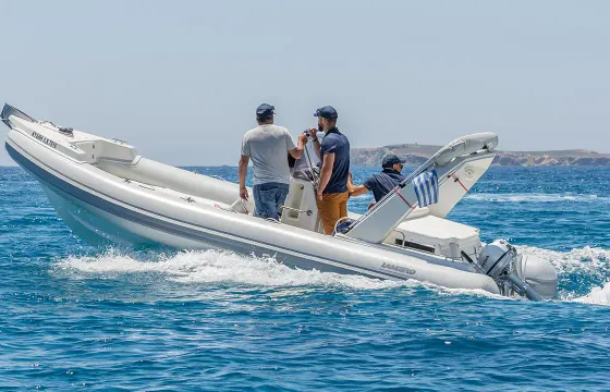 Lambro 6.40m / 210hp / 9pax - Skippered RIB Rental in Milos, Greece