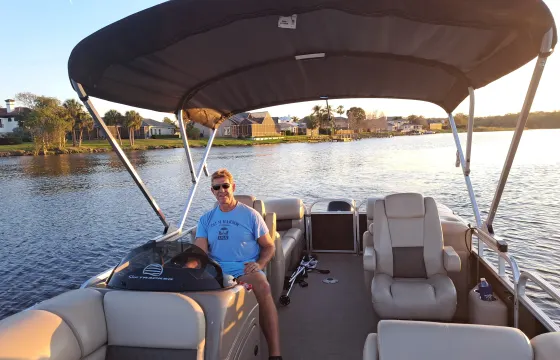 Suntracker Party Barge Lake Tarpon Pontoon boat tours.