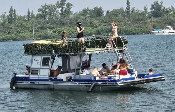 Double-Decker Custom Pontoon Party Boat – Fun on Two Levels!