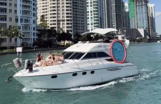 48ft Viking Princess Two-Story Flybridge Motor Yacht Charter Miami for 13 Guests