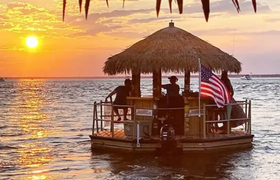 Clear Lake Tiki Party Boat -  w/ Built In Bar, Tiki Lights and Music