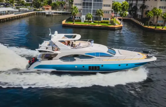 70ft ''Lupo 1'' Azimut FlyBridge Yacht Charter in Sunny Isles Beach, Florida