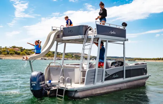 #1 Avalon Double Decker Tritoon On Lake Travis