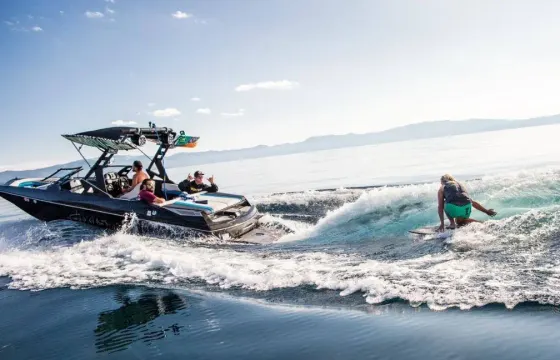 North Lake Tahoe Watersports with Captain and coach on Mastercraft X30 Wakeboat