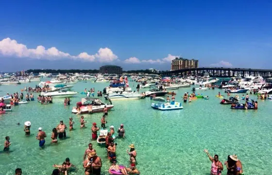 Destin Crab Island on a Captained Pontoon Boat