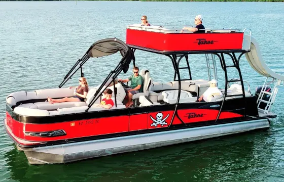 Embrace your inner Pirate on the Funship Pontoon with a slide!