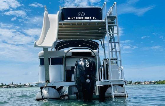 Double Decker Tritoon with Slide in St. Pete!