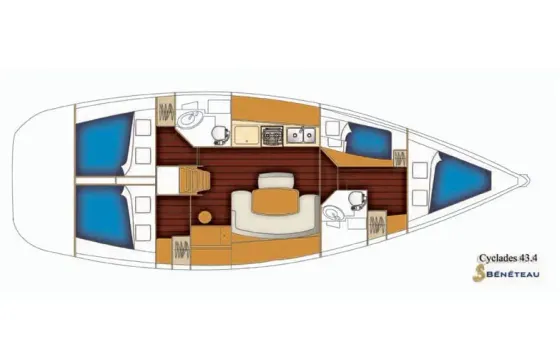 Bareboat Charter the Cyclades 43.4 Sailing Yacht in Trapani, Italy