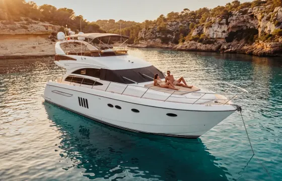 Luxury Princess 62 Flybridge in Mallorca – Perfect Day Charter
