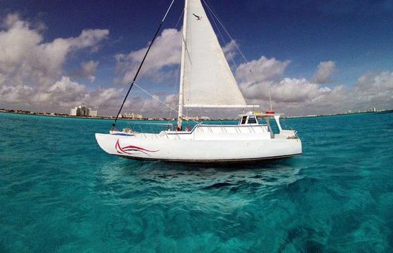 Cheers to the Seas: 37ft Catamaran Charter in Cancún with Open Bar Options!