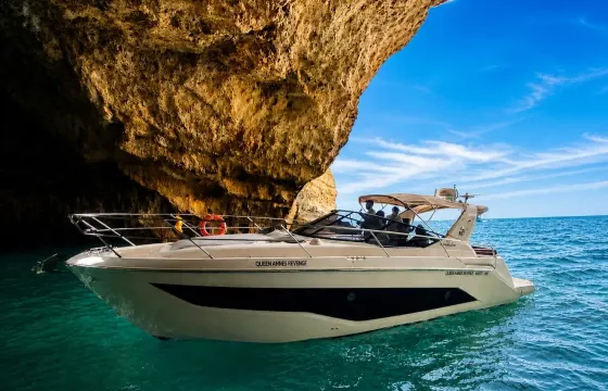 Private Full-Day Yacht Cruise to the Benagil Caves from Portimão On 38' Cranchi