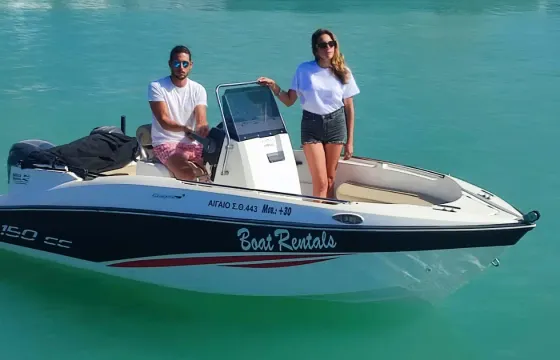 Compass 150cc Power Boat Rental in Vlichada, Greece