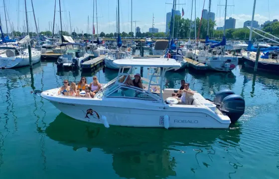 12 Person, 24 Foot Robalo on Lake Michigan, with bathroom!