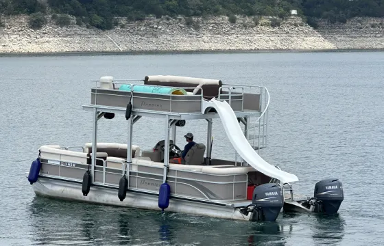 LAKE TRAVIS Thrills: 16 Person Double-Decker Party Boat with Slide in Austin, TX