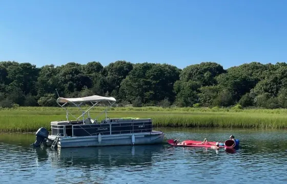 22' Godfrey Sweetwater Pontoon Boat in Hyannis Harbor, Massachusetts - Cape Cod