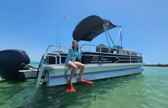 Sun Chaser DLX Pontoon for Long Term Rental delivered to your dock!