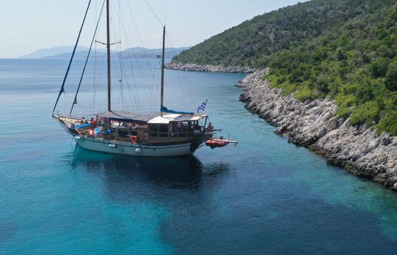 Traditional wooden boat Greek