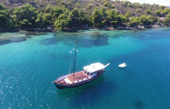 traditional wooden motorsailer