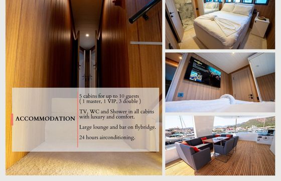Motor yacht Custom 5 Cabin Trawler Yacht with Jacuzzi 1300hp