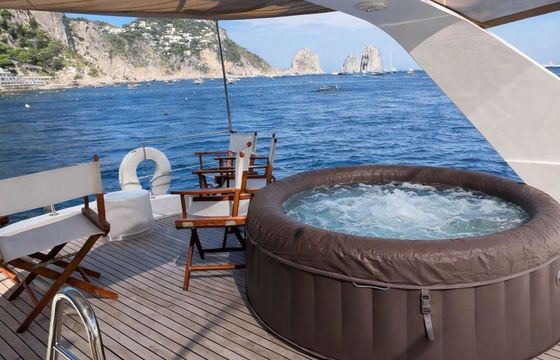 Motor yacht with jacuzzi and sky bar from capri 2400hp