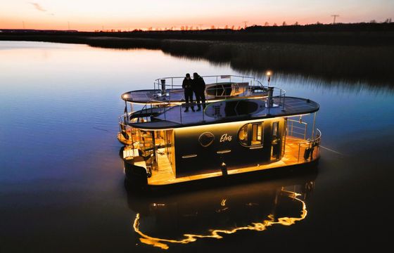 Houseboat Nautilus Hausboote Nautiki mini 2 mit Kamin - führerscheinfrei