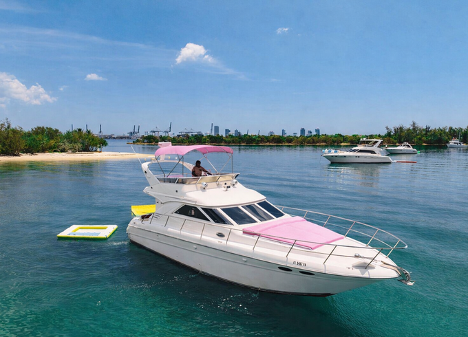MIAMI'S NEWEST PINK YACHT! 45 FT Fly bridge! Relax, Party, and Enjoy!