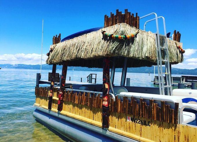 Tahoe Tiki Boat — Floating Island Escape