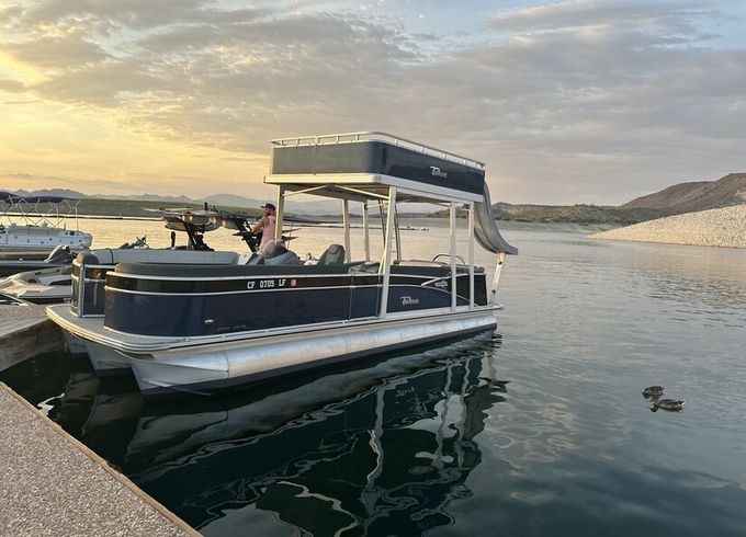 25ft Double Decker Tritoon Party Barge with a slide - Lake Pleasant