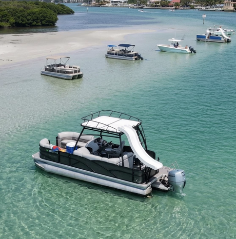 25' Double-Deck Tritoon Party Boat w/ Water Slide!