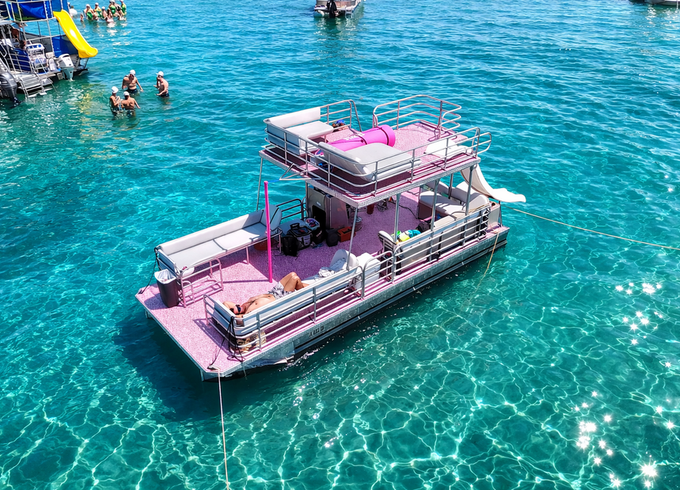 Pink Paradise - Bachelorette Party Boat – With Waterslide