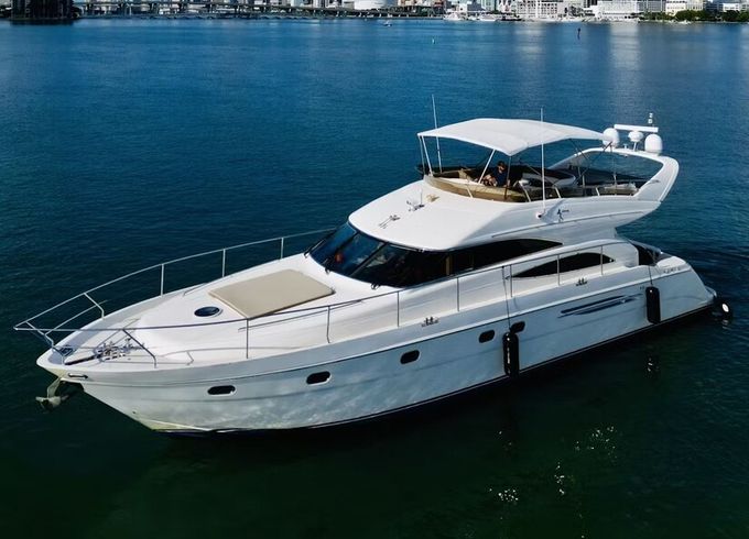 Enjoy "CANCUN" 65ft Viking Flybridge Yacht in Miami!