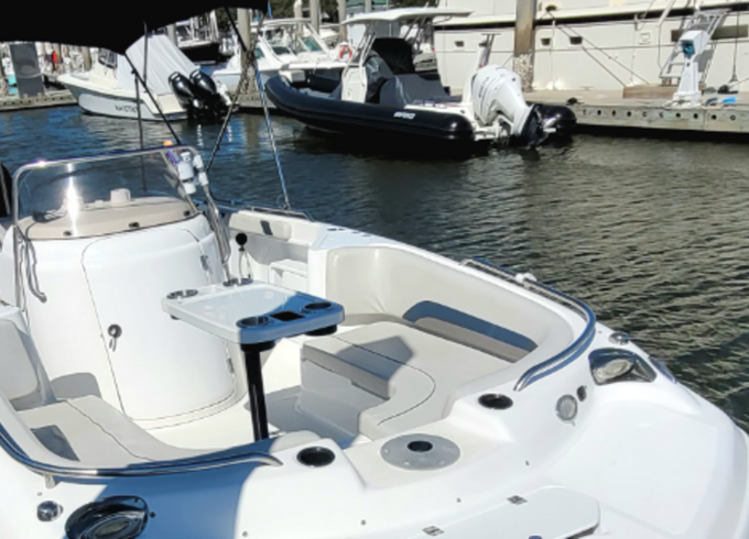 Explore the Waters on the Betty Ruth II – 24ft Hurricane Deck Boat!