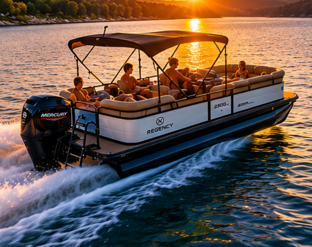 Luxury Tritoon on Folsom Lake  Regency 230 DL3 | 200HP | Seats 12