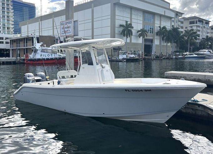 Cobia 24 Ft. Center Console boat for Cruising or Fishing with captain