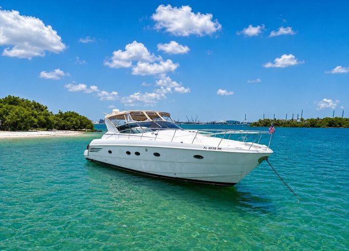 Luxury Yacht 48ft Trojan – Miami Views and Waterfront Experiences