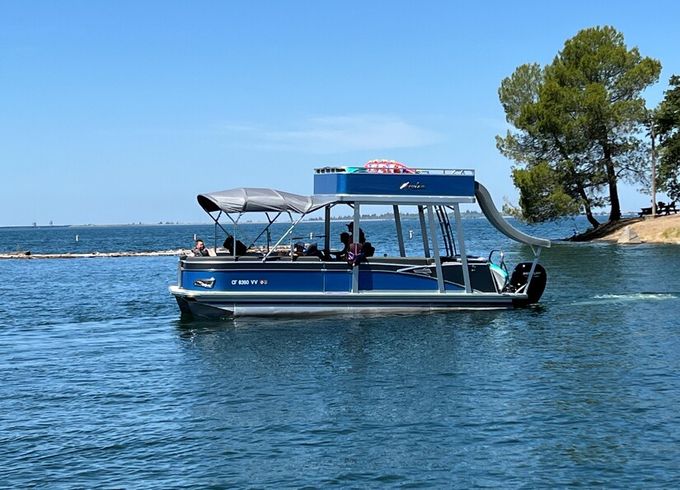Folsom Lake Experience Double Deck Leisure &amp; Slide Party Pontoon