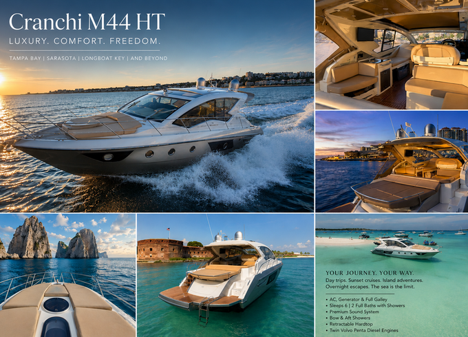Luxury 44ft Cranchi Hardtop Italian Yacht