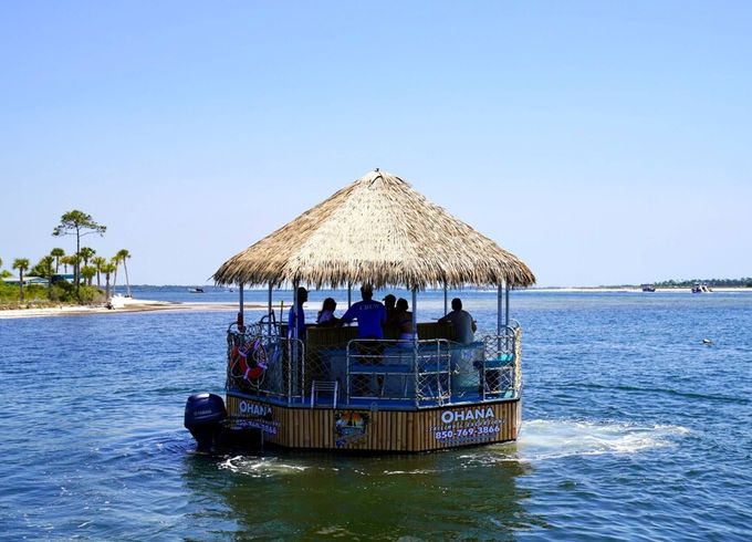 26-Passenger Tiki Boat Snorkel &amp; Sunset Cruises to Shell Island