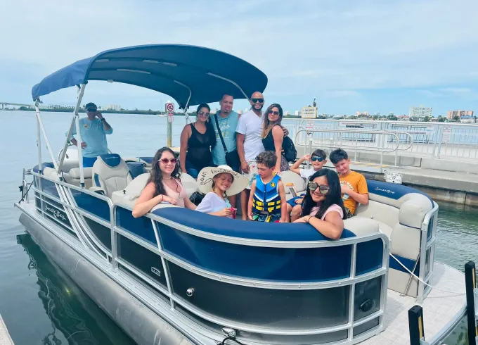 2022 New 24ft Southbay Pontoon Boat Rental up to 12 people in Clearwater FL