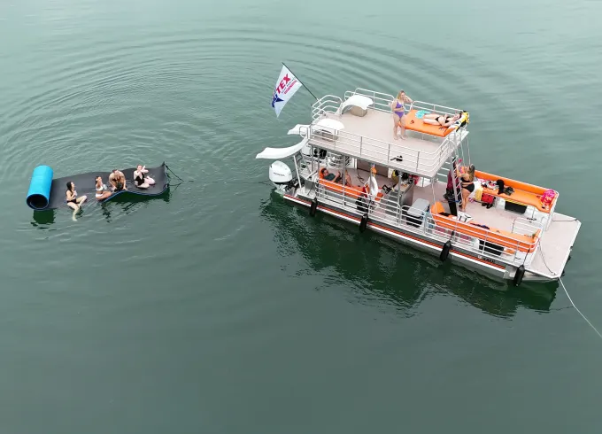 30 foot Solid Craft Party Boat - Dueling Slides - 22 passengers + Captain
