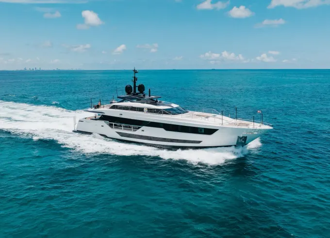 Luxurious 130ft Ferretti Custom Line serving South Florida and Bahamas