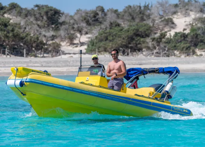VIP Private Boat Cruises to Chrysi Island & Koufonisi onboard Dolfin 6.2 RIB