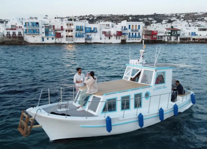 Private Cruise to the South Coast of Mykonos or Rhenia island or Tragonisi caves